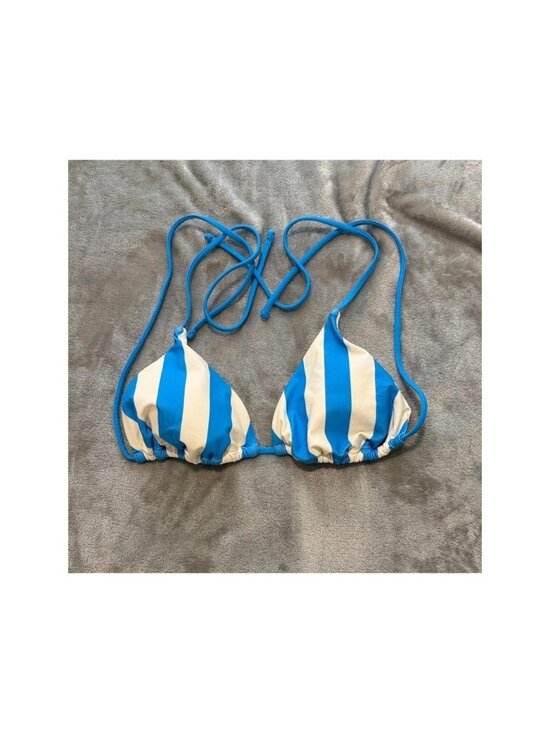 Other - Blue & White Striped Triangle Bikini Top - Women